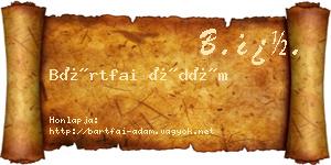 Bártfai Ádám névjegykártya
